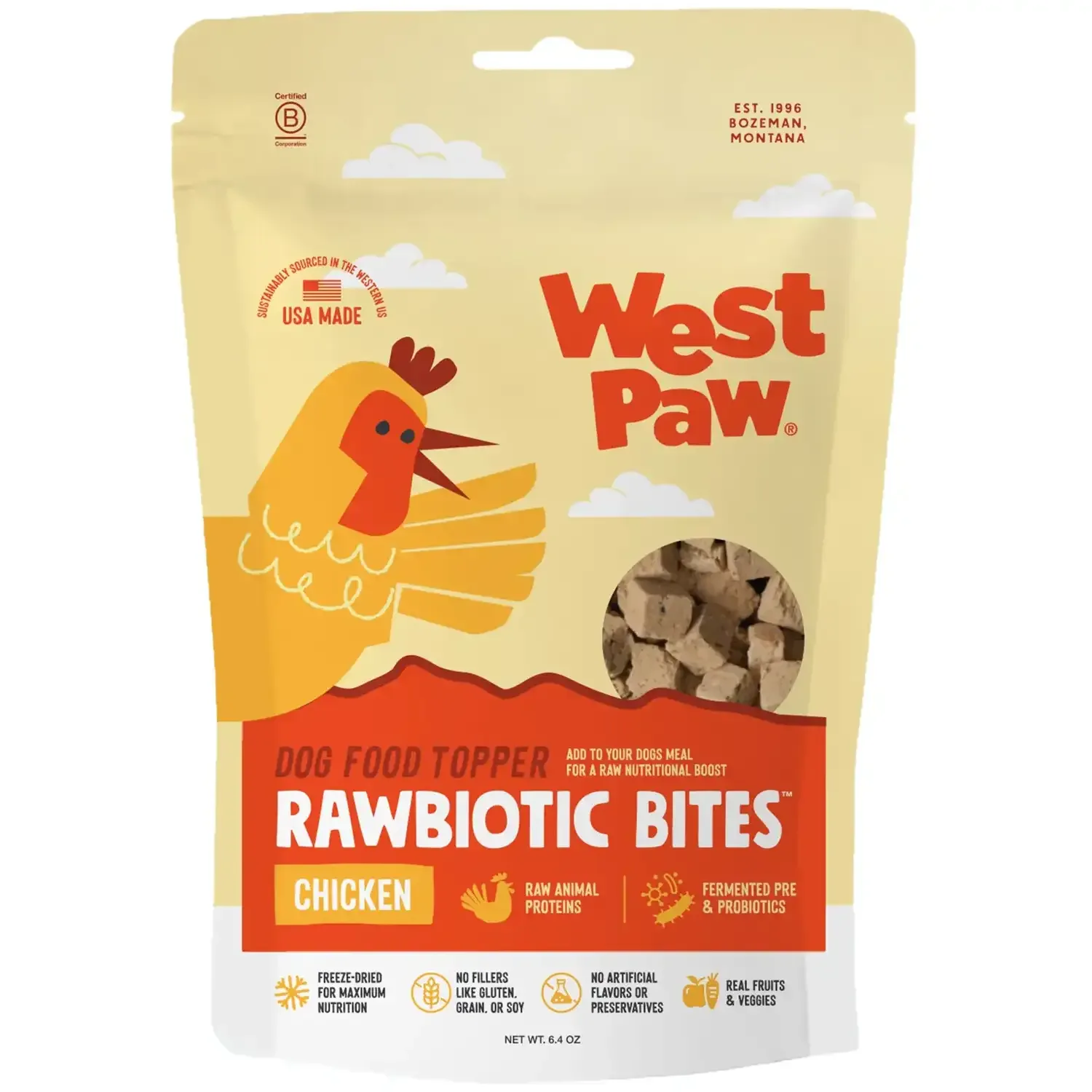 West Paw Chicken Rawbiotic Bites Dog Food Topper