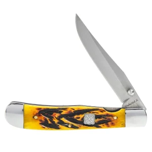 Western Fashion Twisted X Yellow Bone Trapperlock Knife