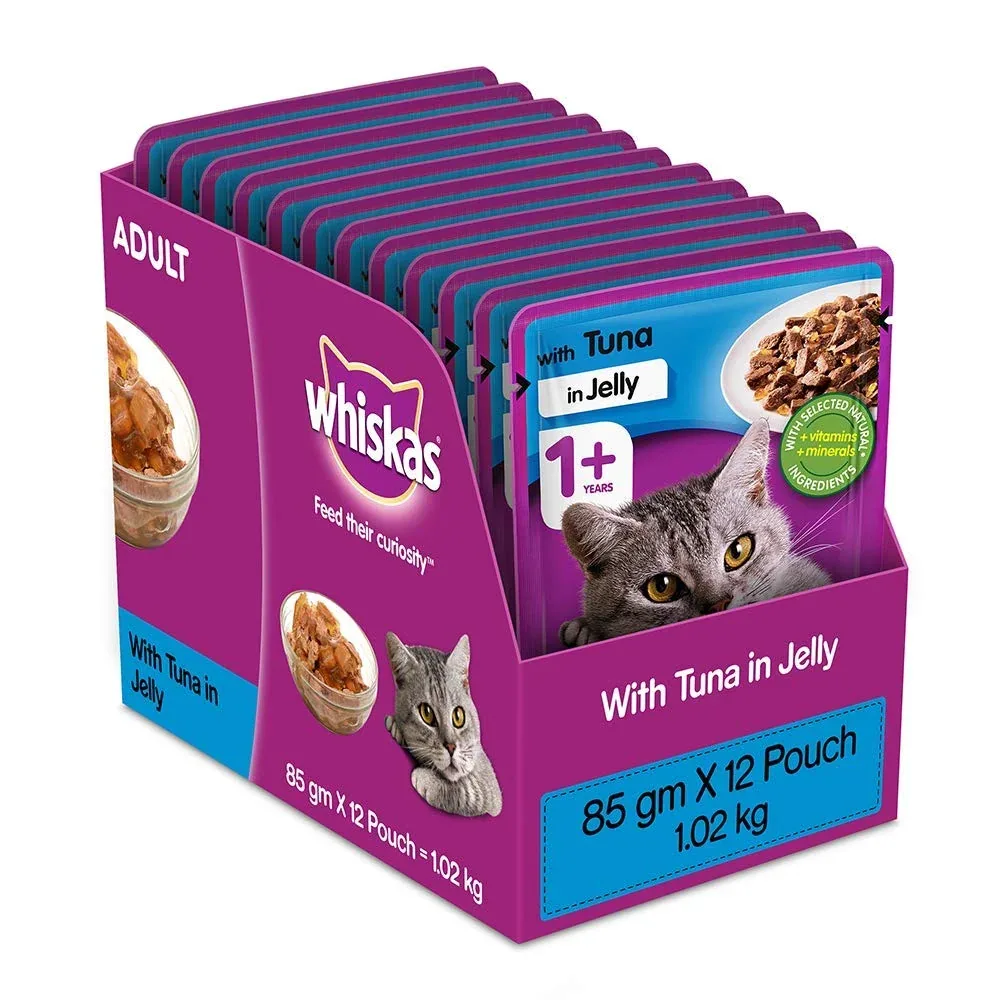 Whiskas Tuna in Jelly Meal and Chicken With Salmon Wakame Seaweed in Gravy Tasty Mix Adult Cat Wet Food Combo - Image 2