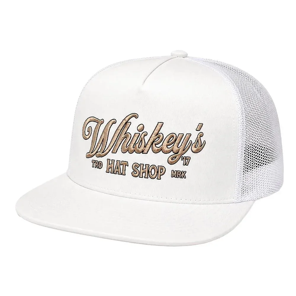 Whiskey Bent Hat Co White & Gold Bandera Cap