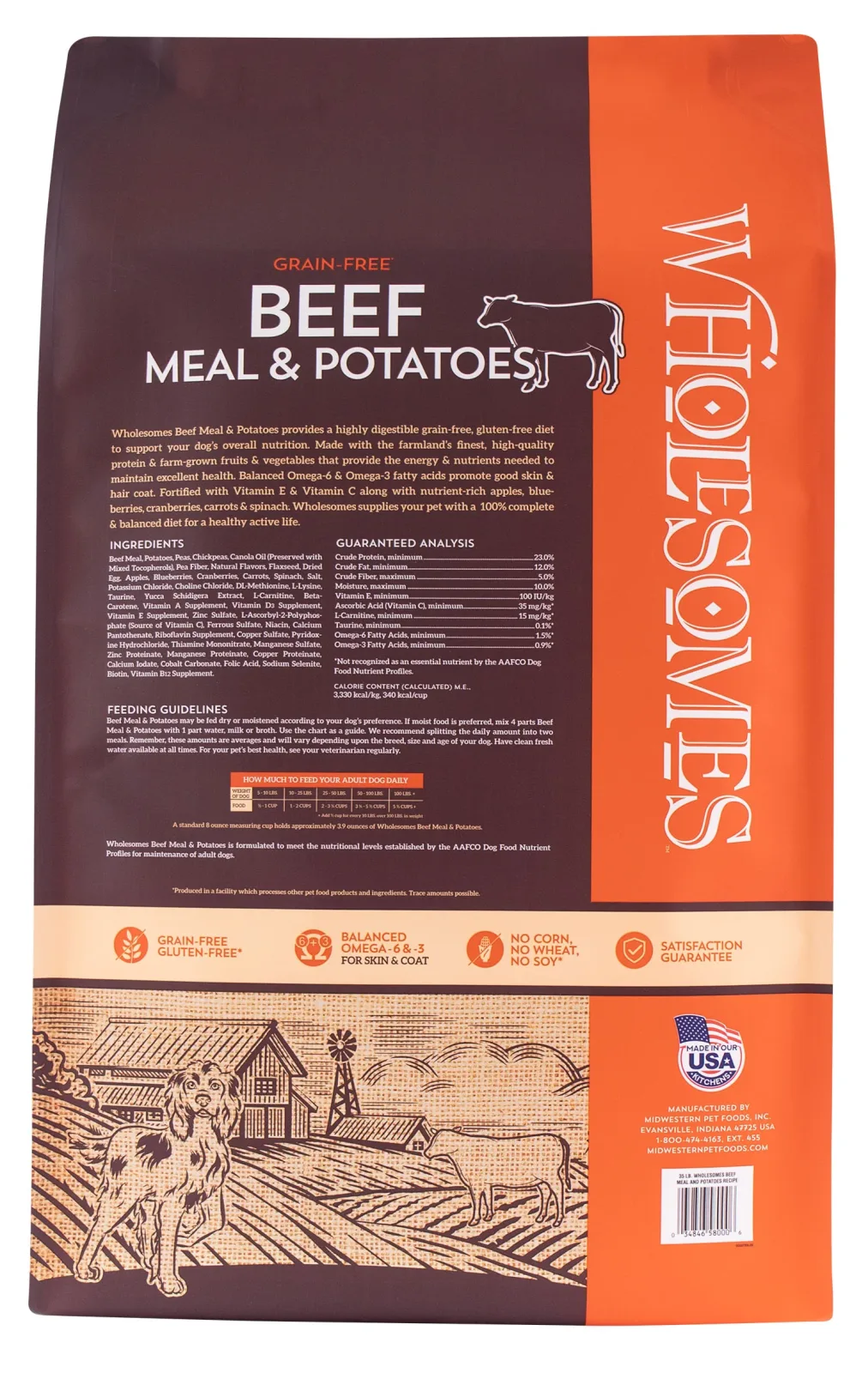 Wholesomes Beef Meal & Potatoes Grain-Free Dry Dog Food Grain-Free Dog Treats 35 lb - Image 2