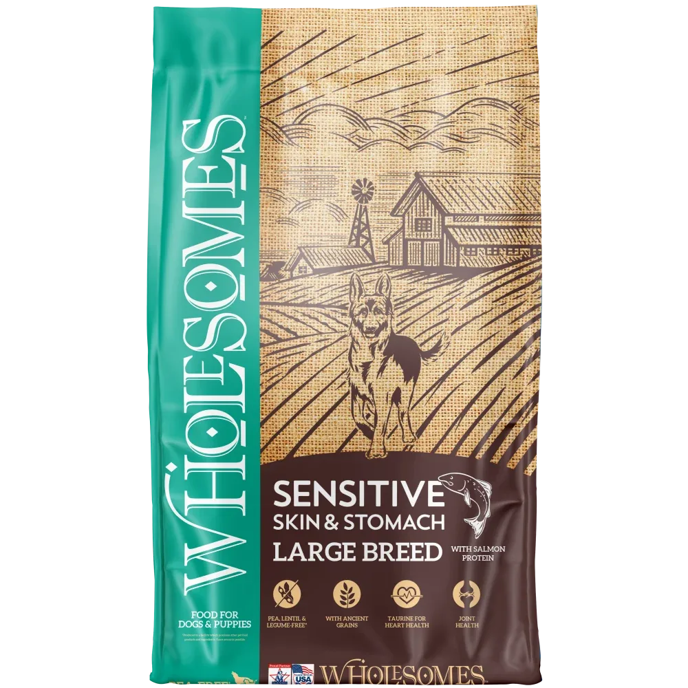 Wholesomes Sensitive Skin & Stomach Large Breed with Salmon Protein For Dogs & Puppies