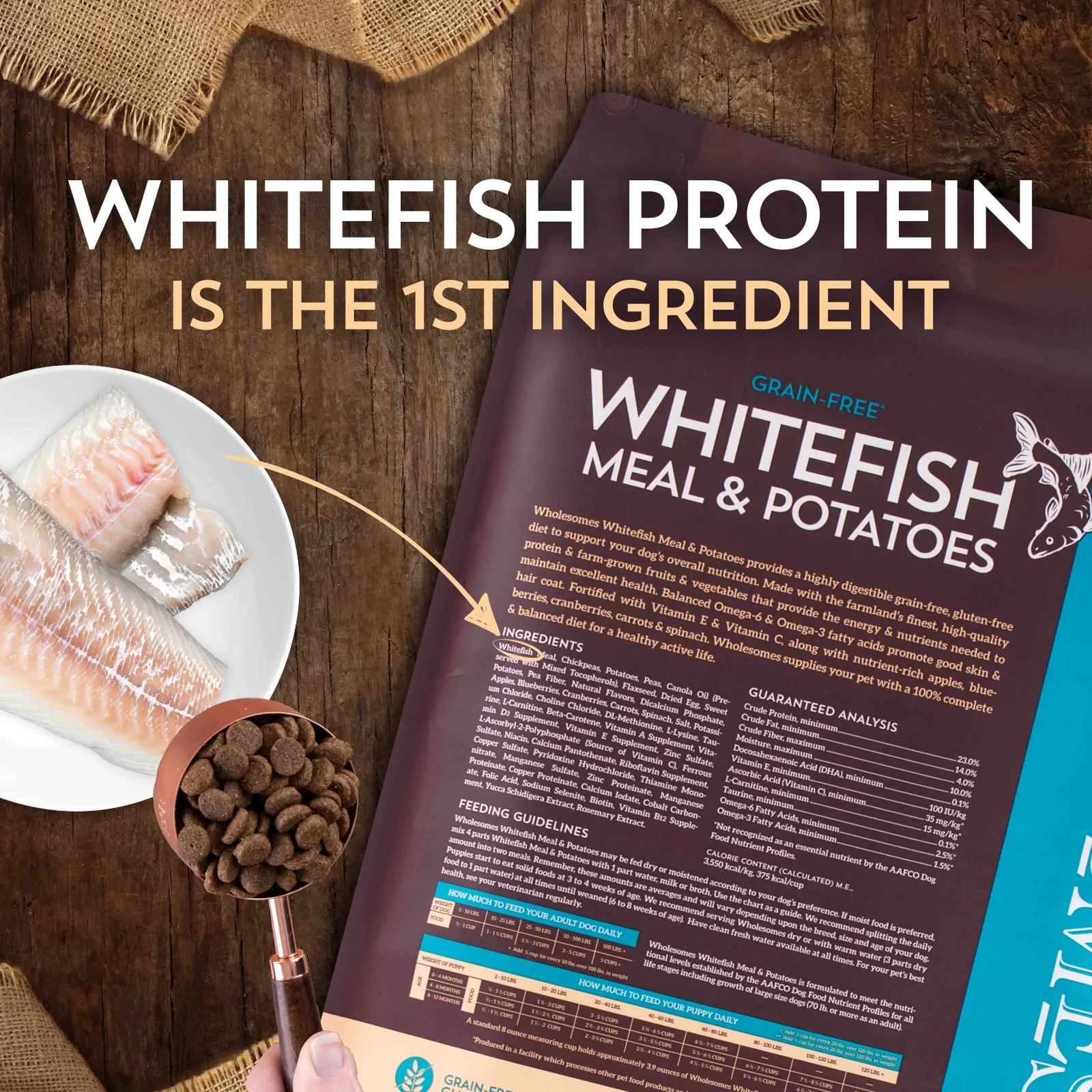 Wholesomes Whitefish Meal & Potatoes Grain-Free Dry Dog Food 35 lb - Image 2