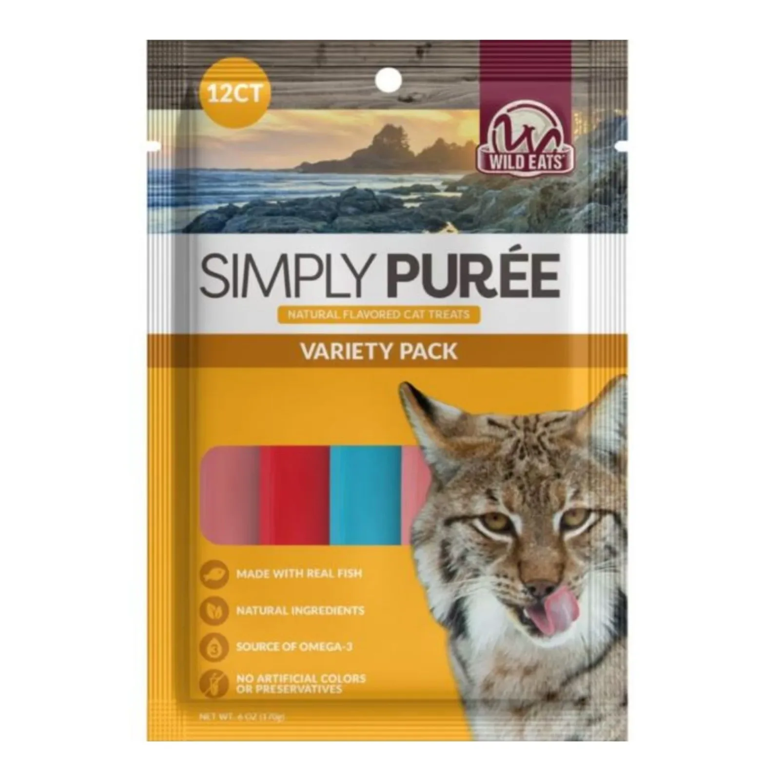 Wild Eats Cat Puree Cat Treats Tuan/Snapper/Salmon, 12-Count