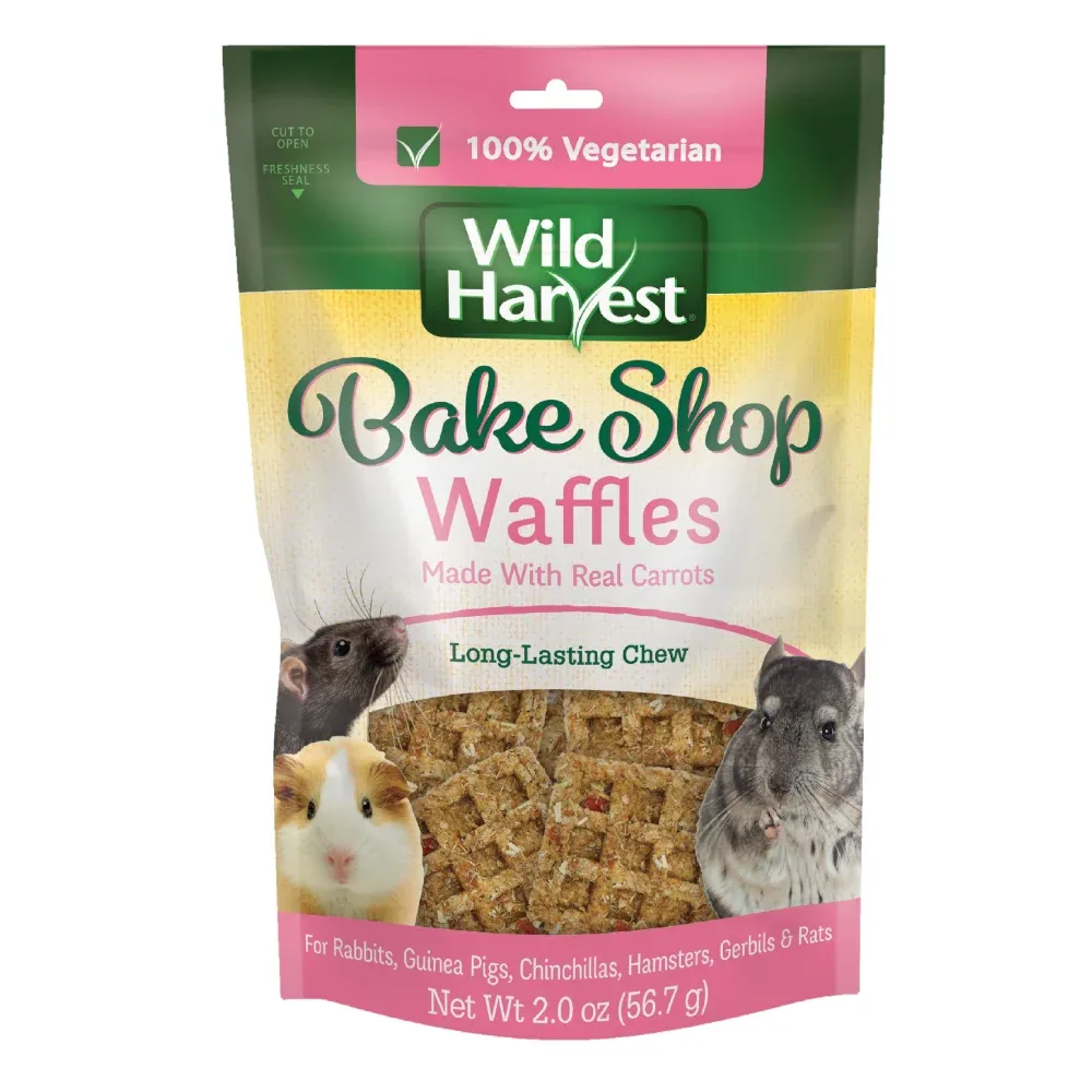 Wild Harvest Bakeshop Waffles Small Animal Chews Real Carrots 2 oz