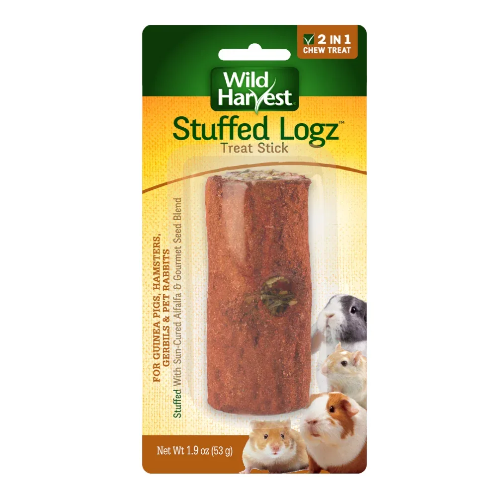 Wild Harvest Stuffed Logz Small Animal Treat Stick 1.9 oz