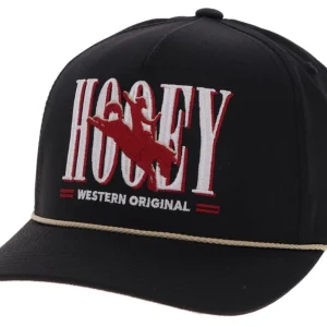 Wild Ride Black 5-Panel Trucker with Red / White Hooey Embroidery Logo