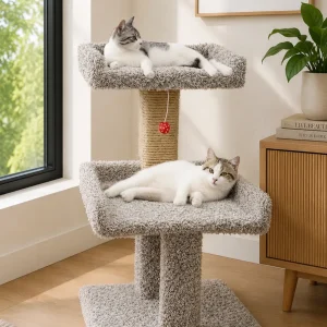 Window Cat Perch for Large Cats | Solid Wood Wide Platform Indoor Cat Perch