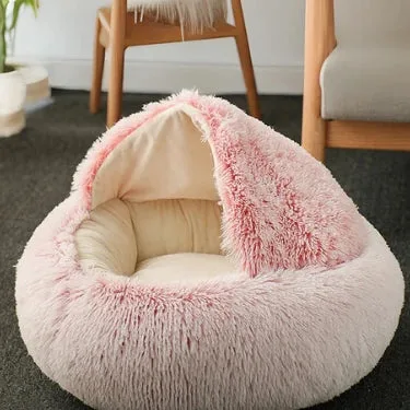 Winter Princess Cat Bed – Semi-Enclosed Deep Sleep Nest - Image 2