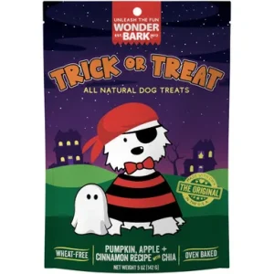 Wonder Bark Trick Or Treat Pumpkin, Apple + Cinnamon Recipe w/ Chia Baked Dog Treats