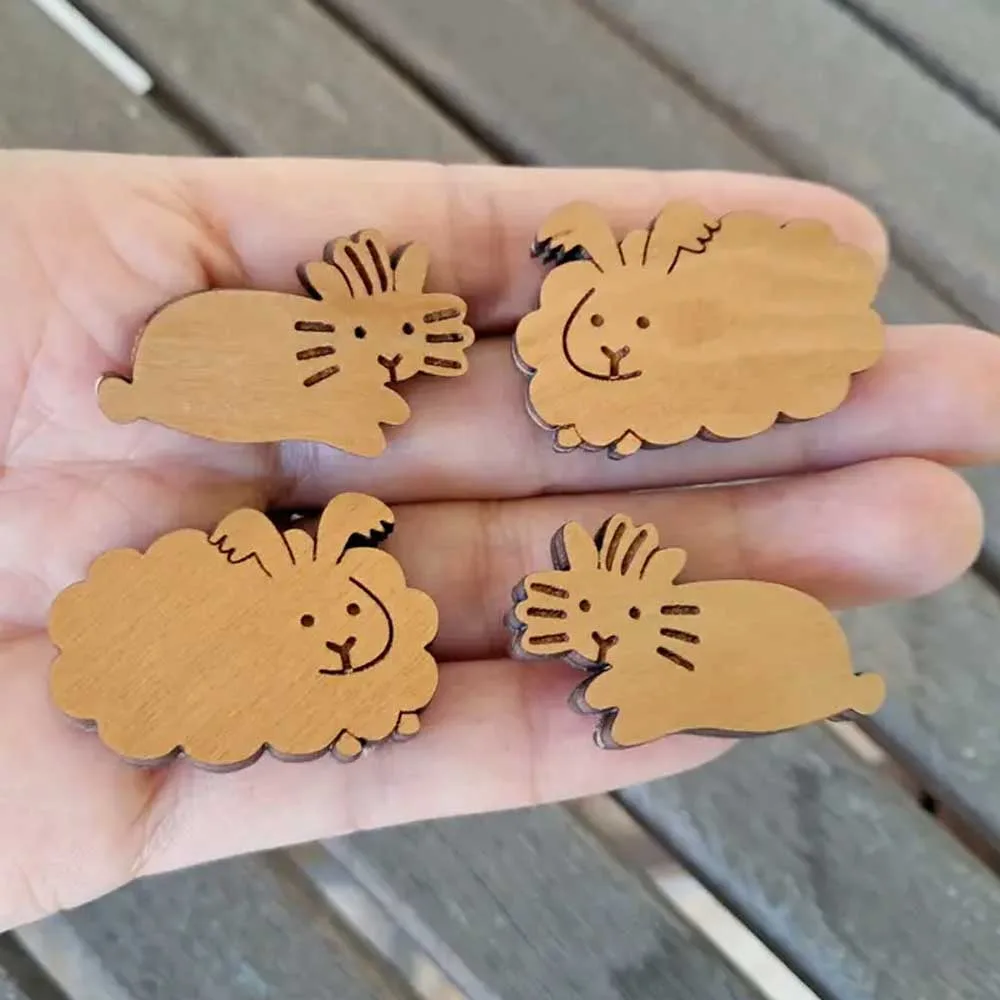 Wood Bunny Magnets-Angora & Lionheads| NEW - Image 2