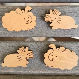 Wood Bunny Magnets-Angora & Lionheads| NEW