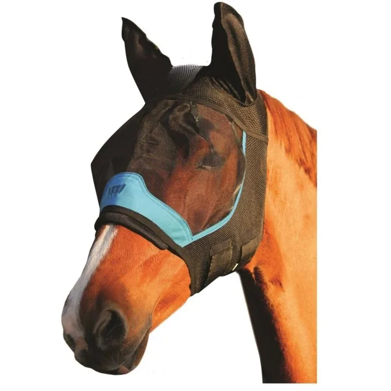 Woof Wear UV Fly Mask with 3D Ears Large Black/Blu - Image 2