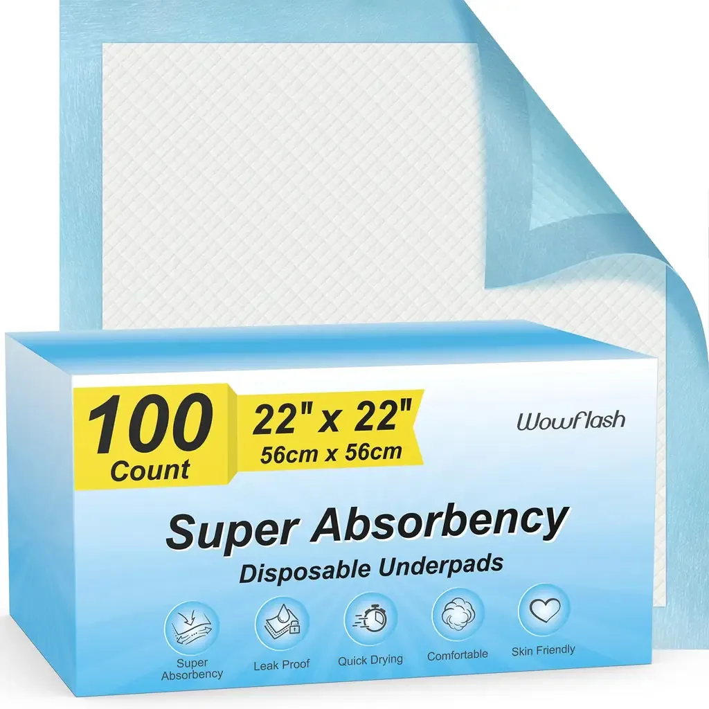 Wowflash Super Absorbent Disposable Underpads for Dogs
