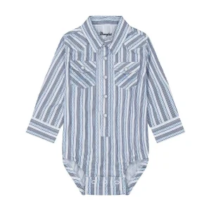 Wrangler Baby Boy's Blue Long Sleeve Onesie