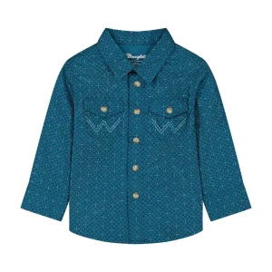Wrangler Baby Boy's Teal Long Sleeve Shirt