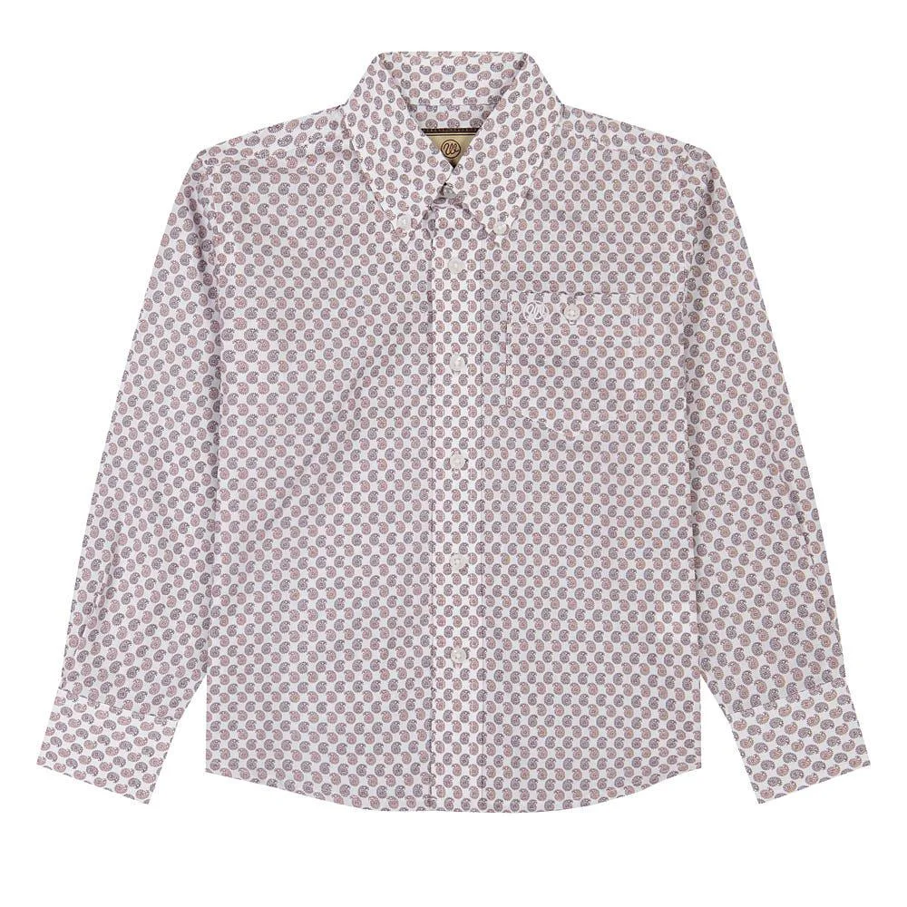 Wrangler Boy's Red Geo Print Shirt