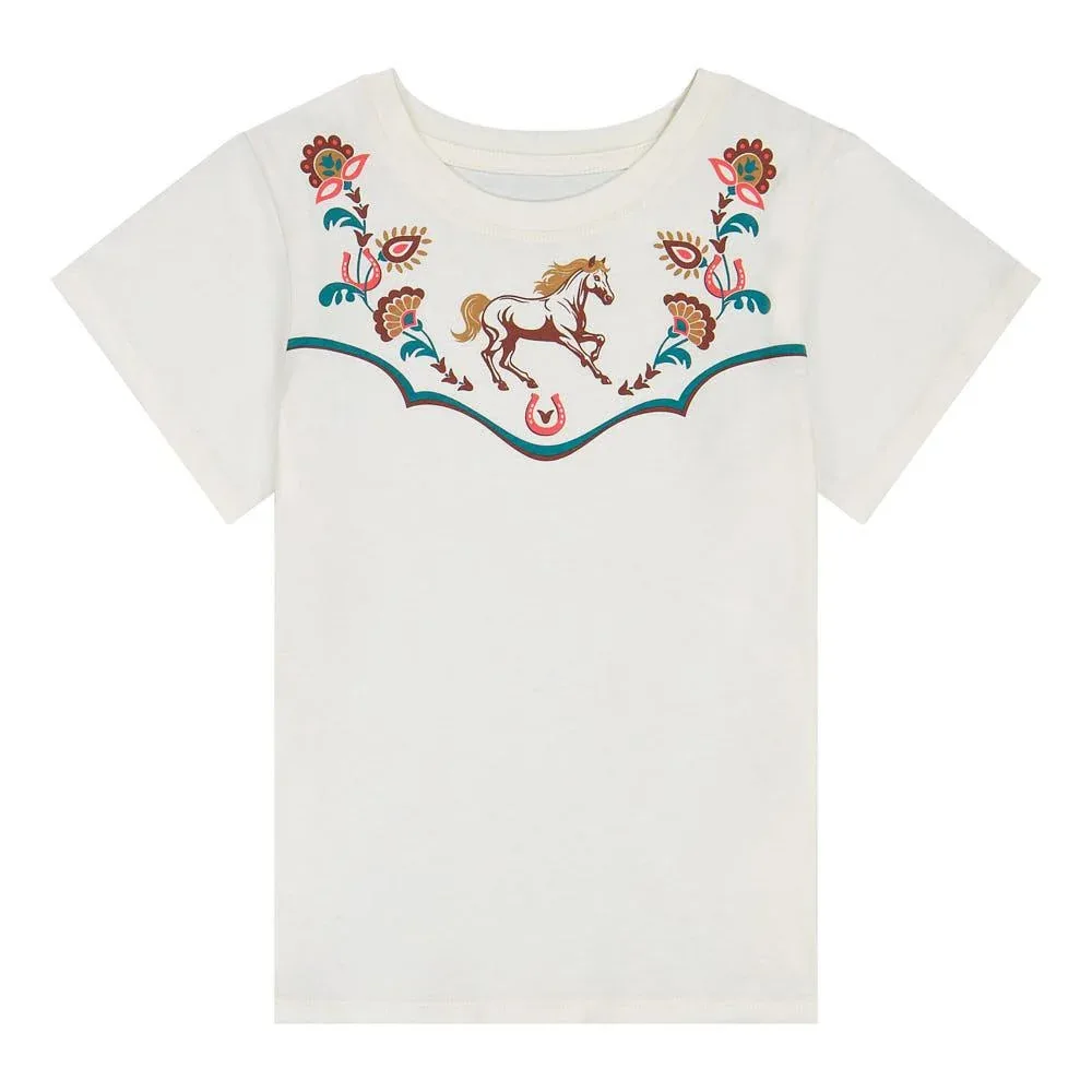 Wrangler Girl's White Horse Tee Shirt