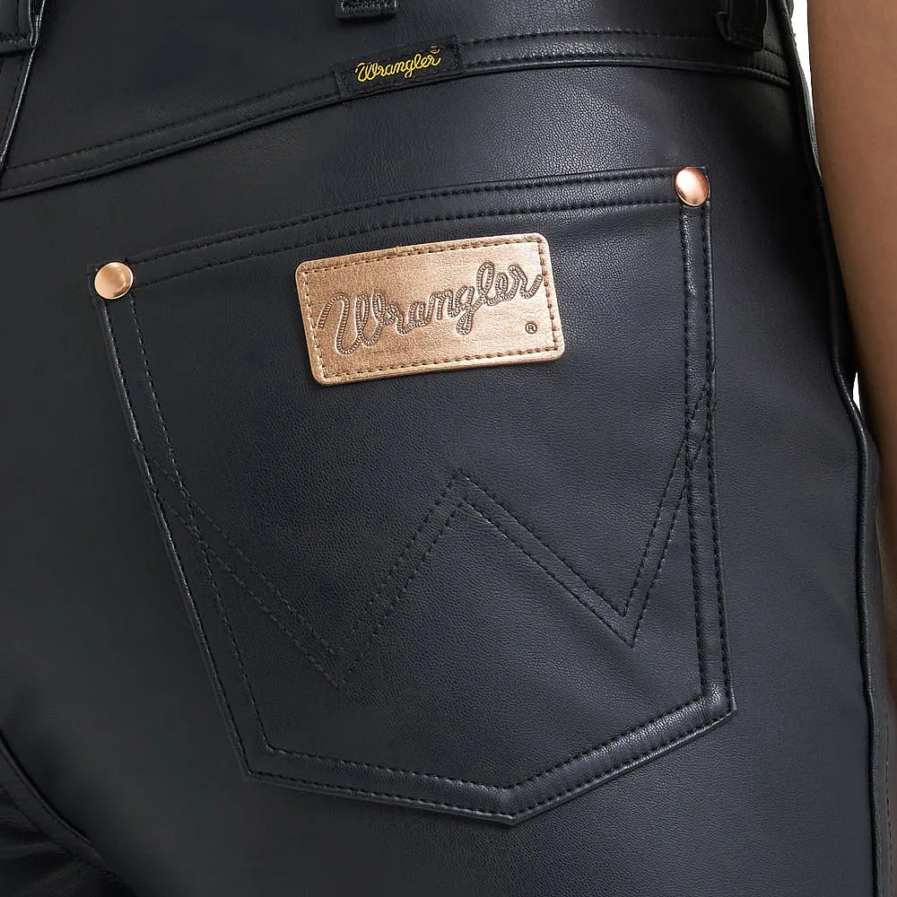 Wrangler Lainey Wilson Onyx Faux Leather Flare Pants - Image 2
