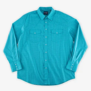 Wrangler Wrinkle Resistant Block & Blue Shirt
