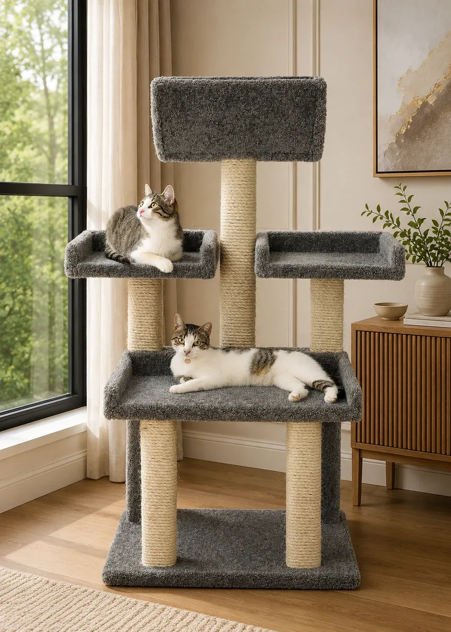 XXL Heavy-Duty Cat Tree — Solid Wood Cat Tree for Large & Multi-Cat Homes