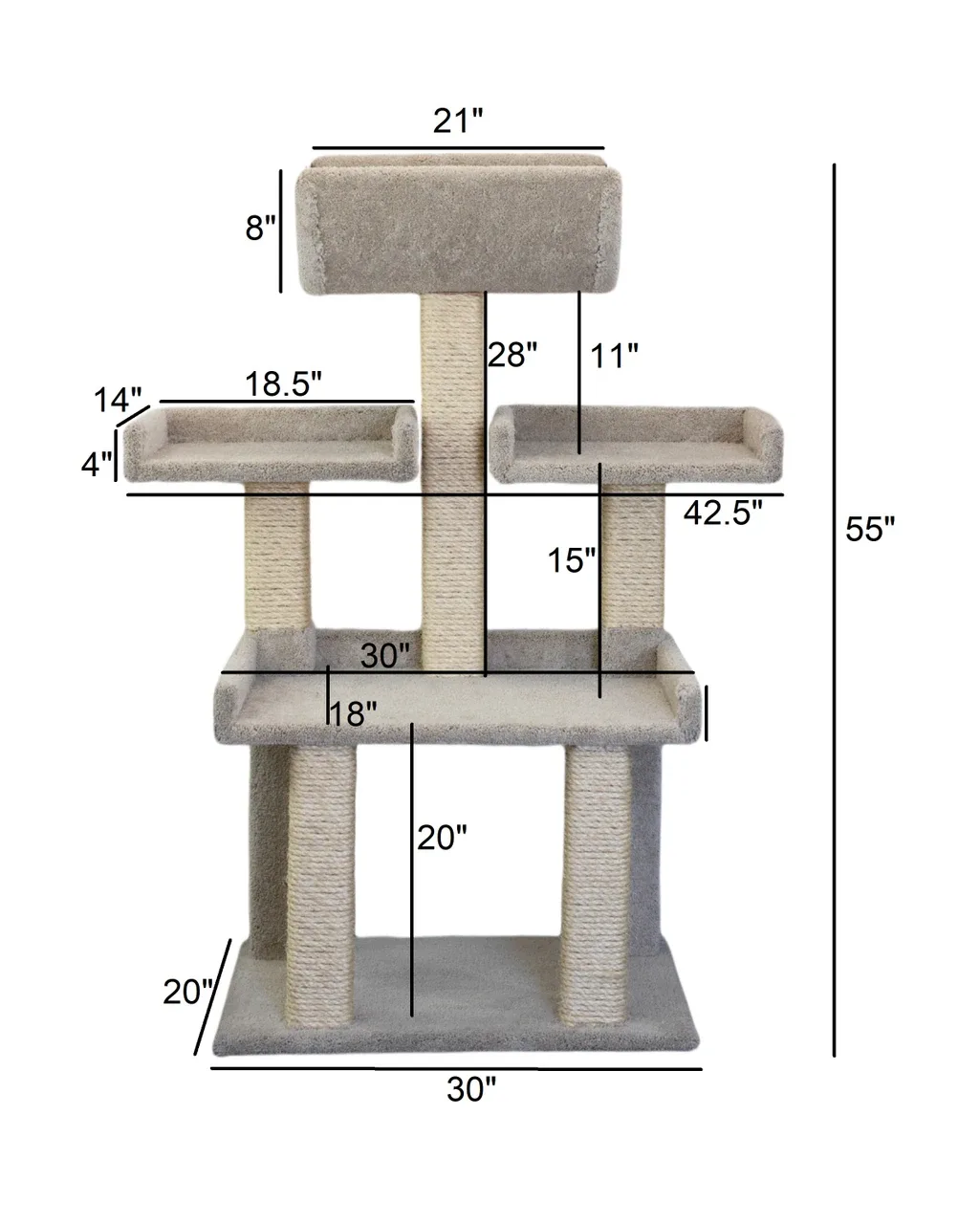 XXL Heavy-Duty Cat Tree — Solid Wood Cat Tree for Large & Multi-Cat Homes - Image 2