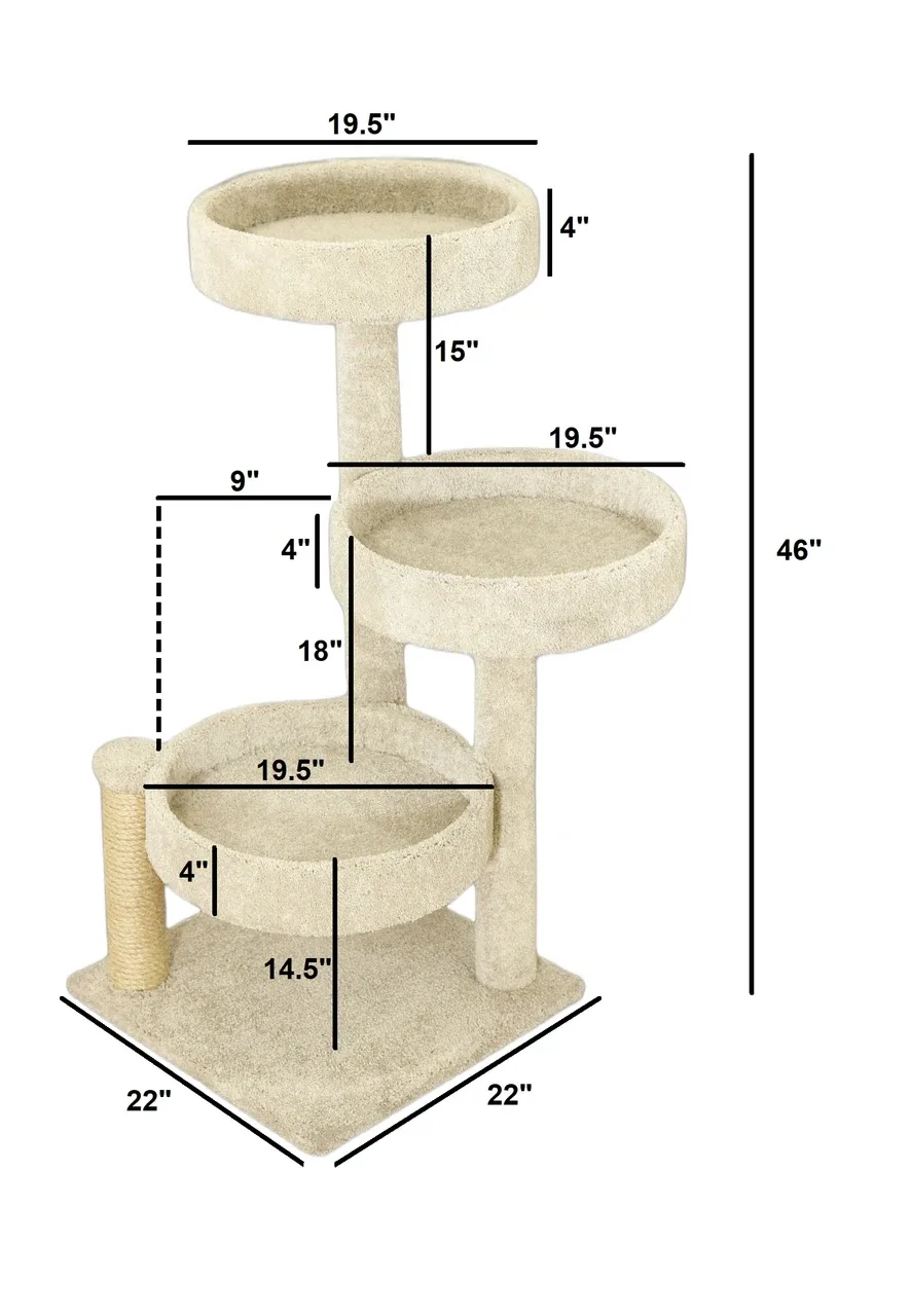 XXL Heavy Duty Cat Tree with Large Round Perches for Big Cats - Image 2