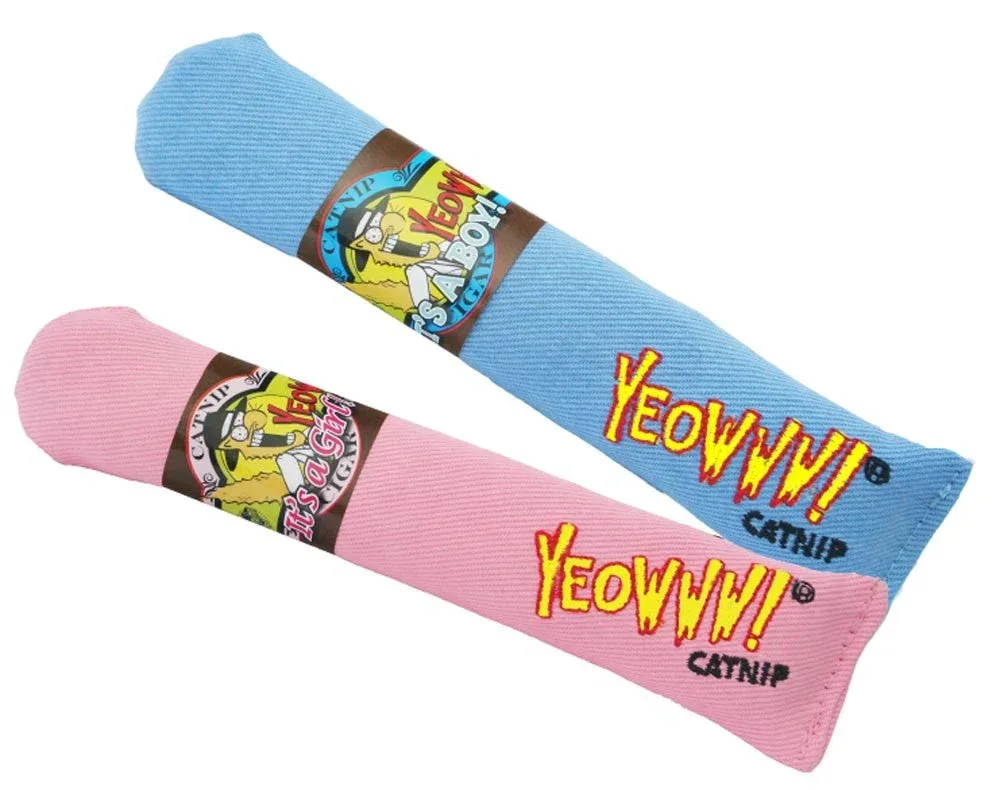 Yeowww Big Baby Cigars Catnip Cat Toy, Blue, 7 in
