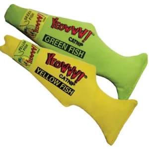 Yeowww! Fish Catnip Toy Green 7 In