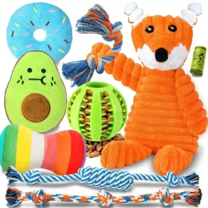 Zeaxuie Luxury Puppy Toys for Teething Small Dogs – Squeaky, Rope & Treat Ball Set
