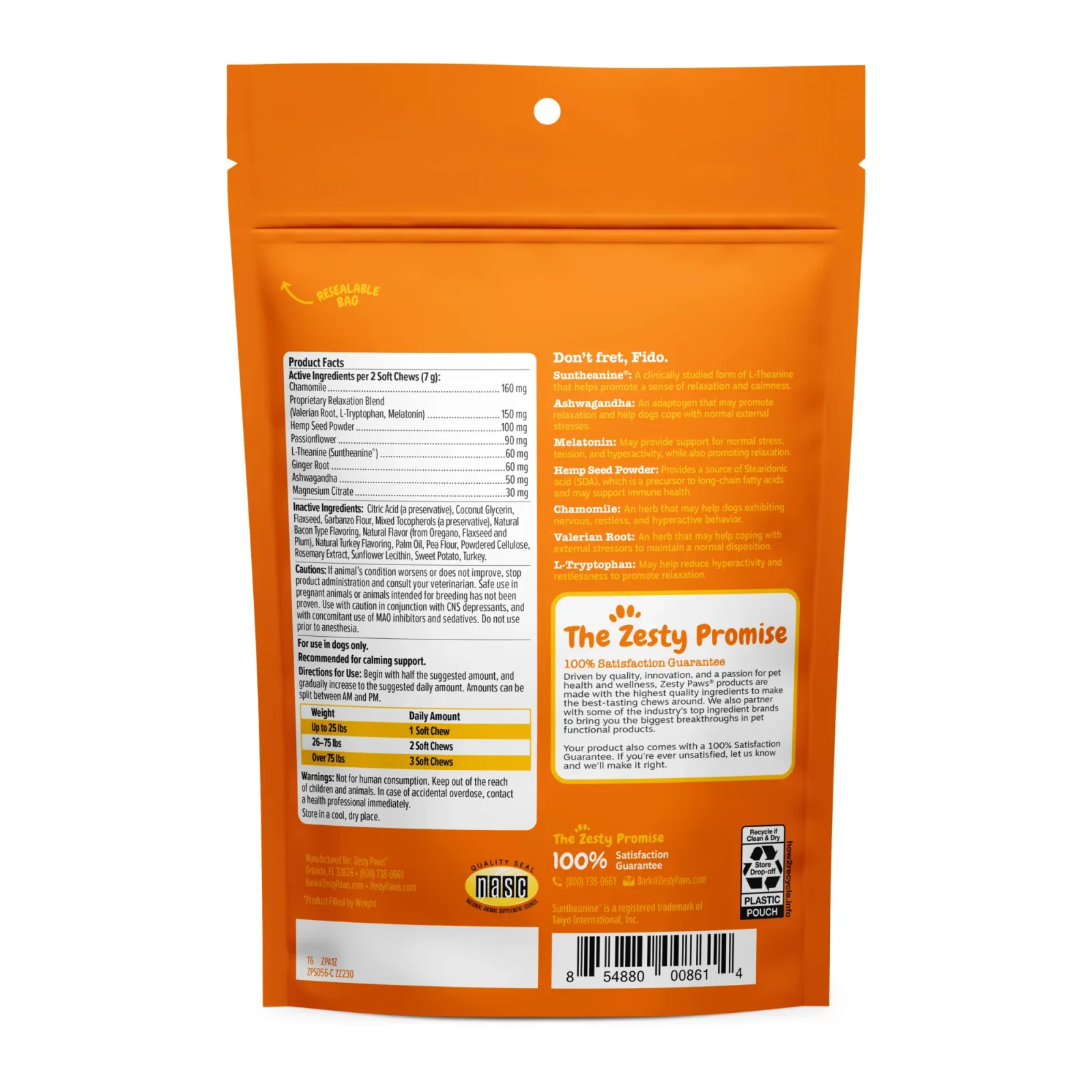 Zesty Paws Dog Advanced Calming Bites, Turkey, 60CT - Image 2