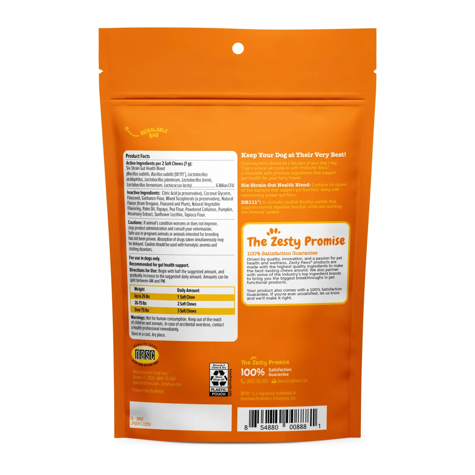 Zesty Paws Dog Probiotic Bites, Pumpkin, 60ct - Image 2