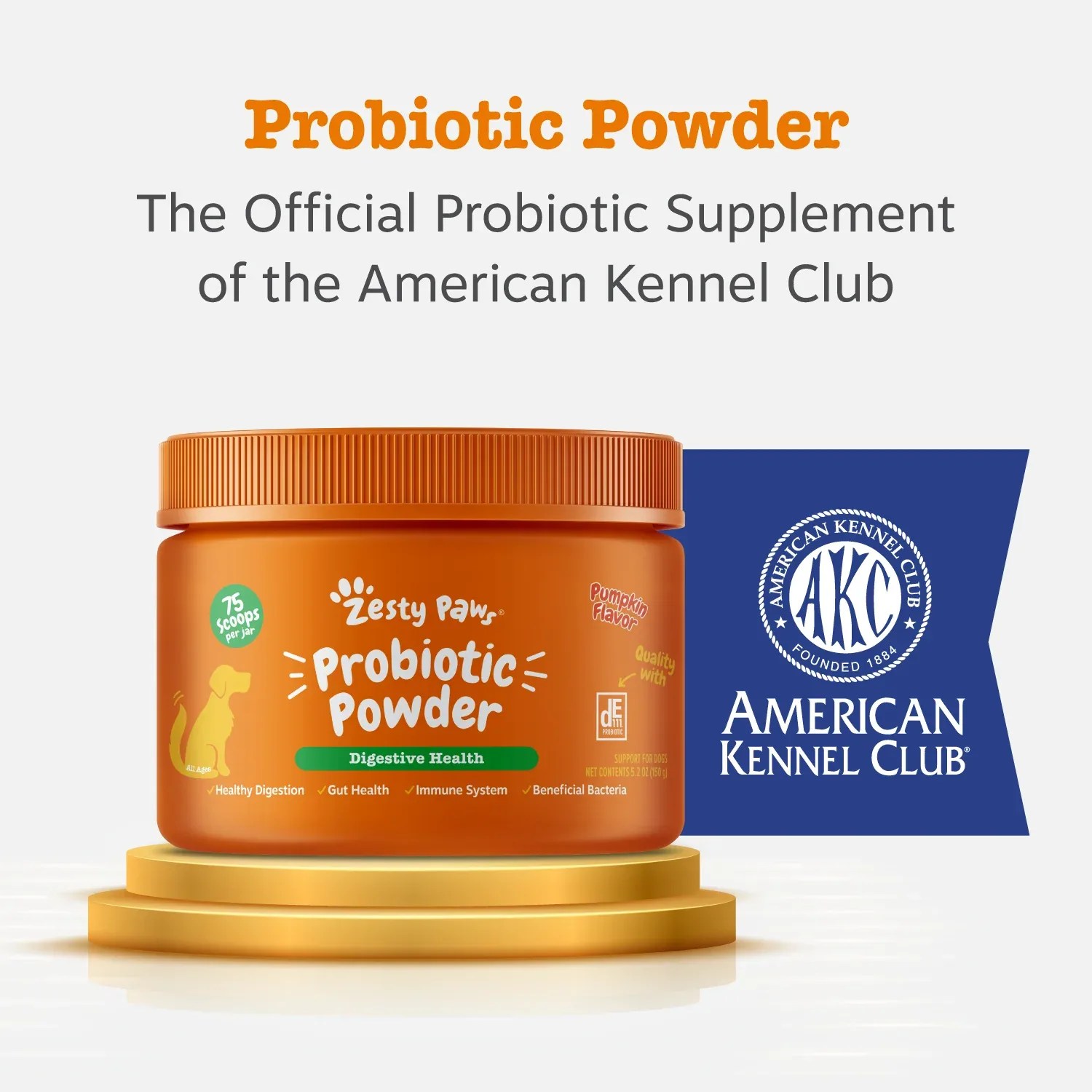 Zesty Paws Probiotic Powder, Pumpkin Flavor, 150g Jar for Dogs - Image 2