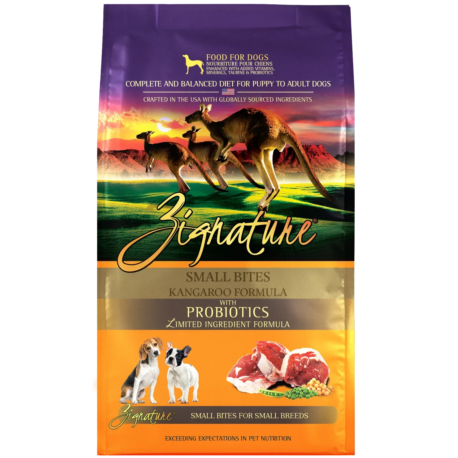 Zignature Kangaroo Formula Small Bites Dry Dog Food 4 lb