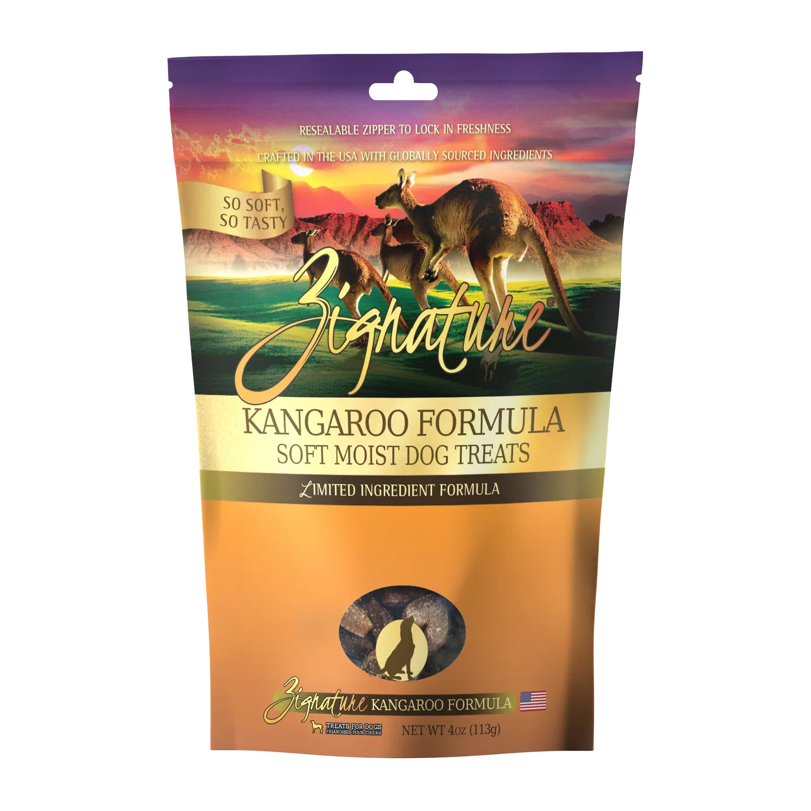 Zignature Kangaroo Soft Moist Treats For Dog 4 oz (DD)