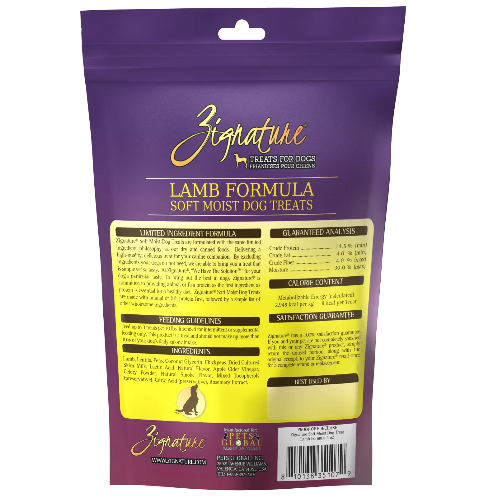 Zignature Lamb Soft Moist Treats For Dog 4 oz - Image 2