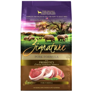 Zignature Pork Formula Dry Dog Food, 25lb