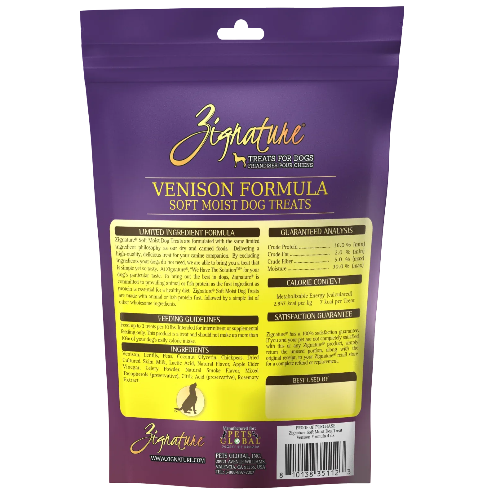 Zignature Venison Soft Moist Treats For Dog 4 oz - Image 2