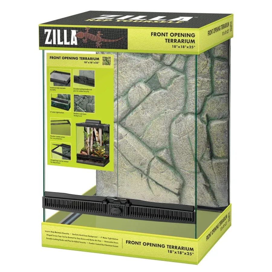 Zilla Front Opening Terrariums 18 x 18 x 25 Inches