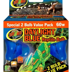 Zoo Med Daylight Blue Reptile Bulb Blue 60 Watt 2 Pack