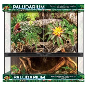 Zoo Med Double Door Paludarium with Built-in Nano Aquarium Black, Clear 36 in x 18 in 20 gal SD-3