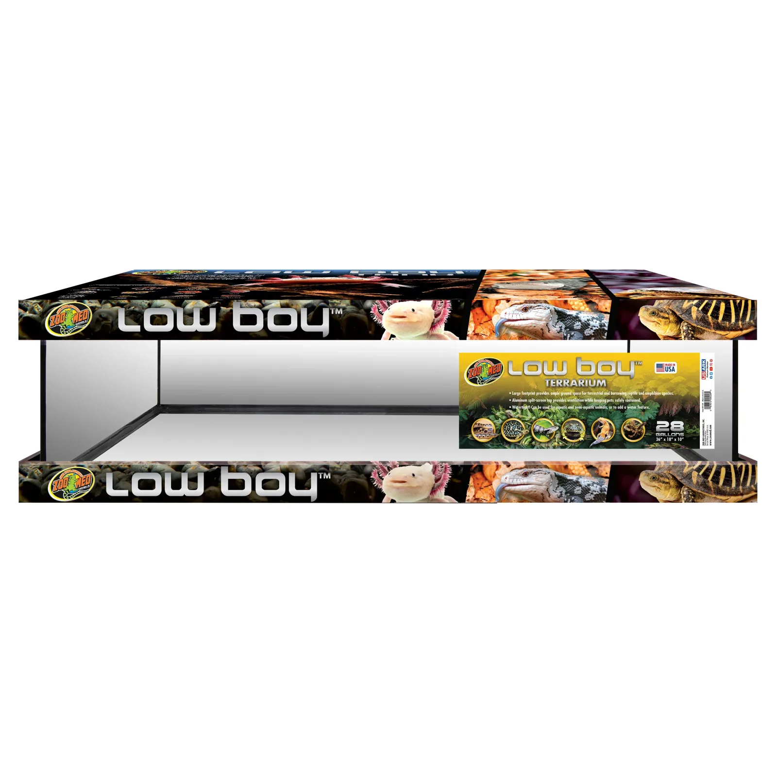 Zoo Med Low Boy Terrarium 28 gal, 36In X 18In X 10 in (D)