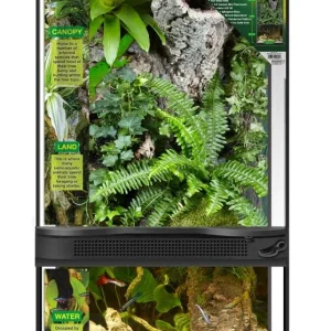Zoo Med Paludarium Terrarium with Nano Aquarium Habitat Black, Clear 12 in x 24 in 4 gal