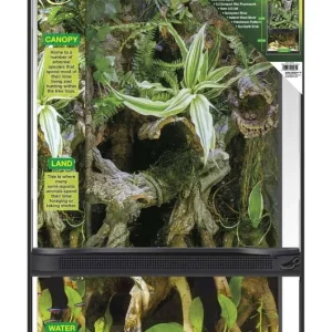 Zoo Med Paludarium Terrarium with Nano Aquarium Habitat Black, Clear 18 in x 36 in 10 gal SD-3