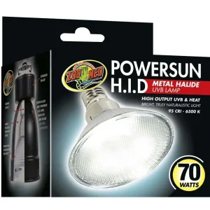 Zoo Med PowerSun H.I.D. Metal Halide UVB Lamp Silver