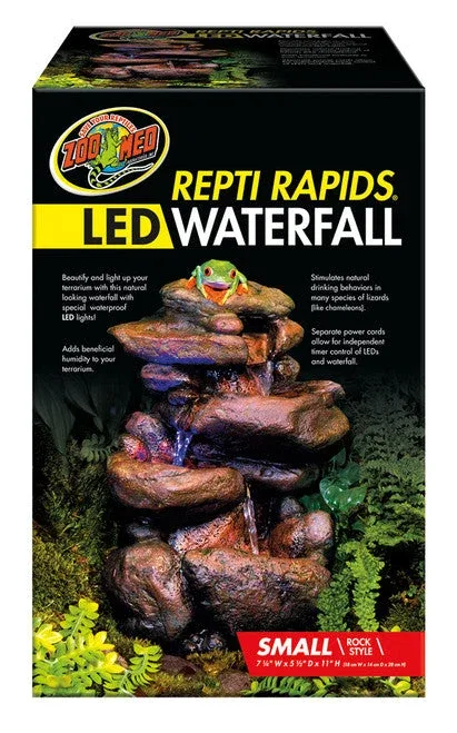 Zoo Med Repti Rapids LED Rock Waterfall Brown SM - Image 2