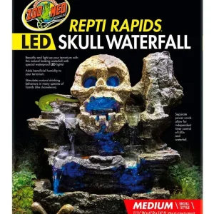 Zoo Med Repti Rapids LED Skull Waterfall Brown/Black MD