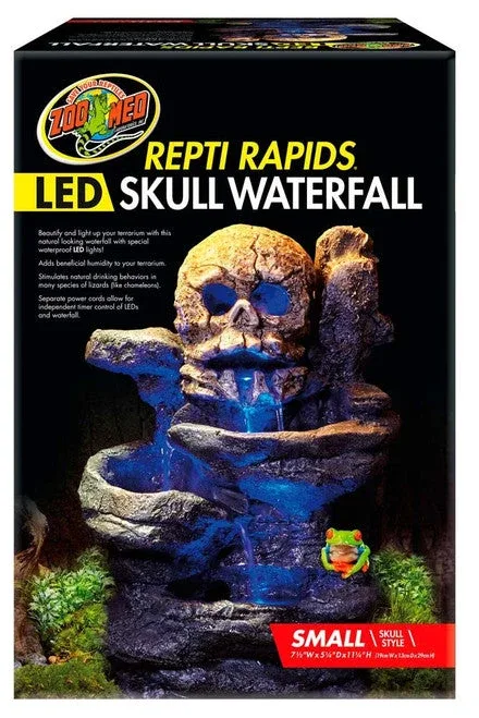Zoo Med Repti Rapids LED Skull Waterfall Brown/Black SM - Image 2