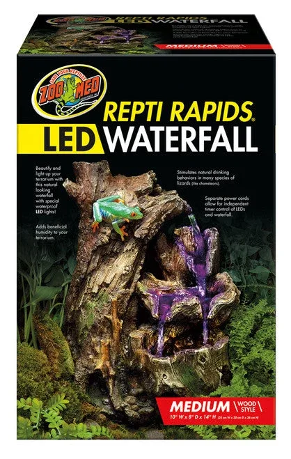Zoo Med Repti Rapids LED Wood Waterfall Brown MD - Image 2