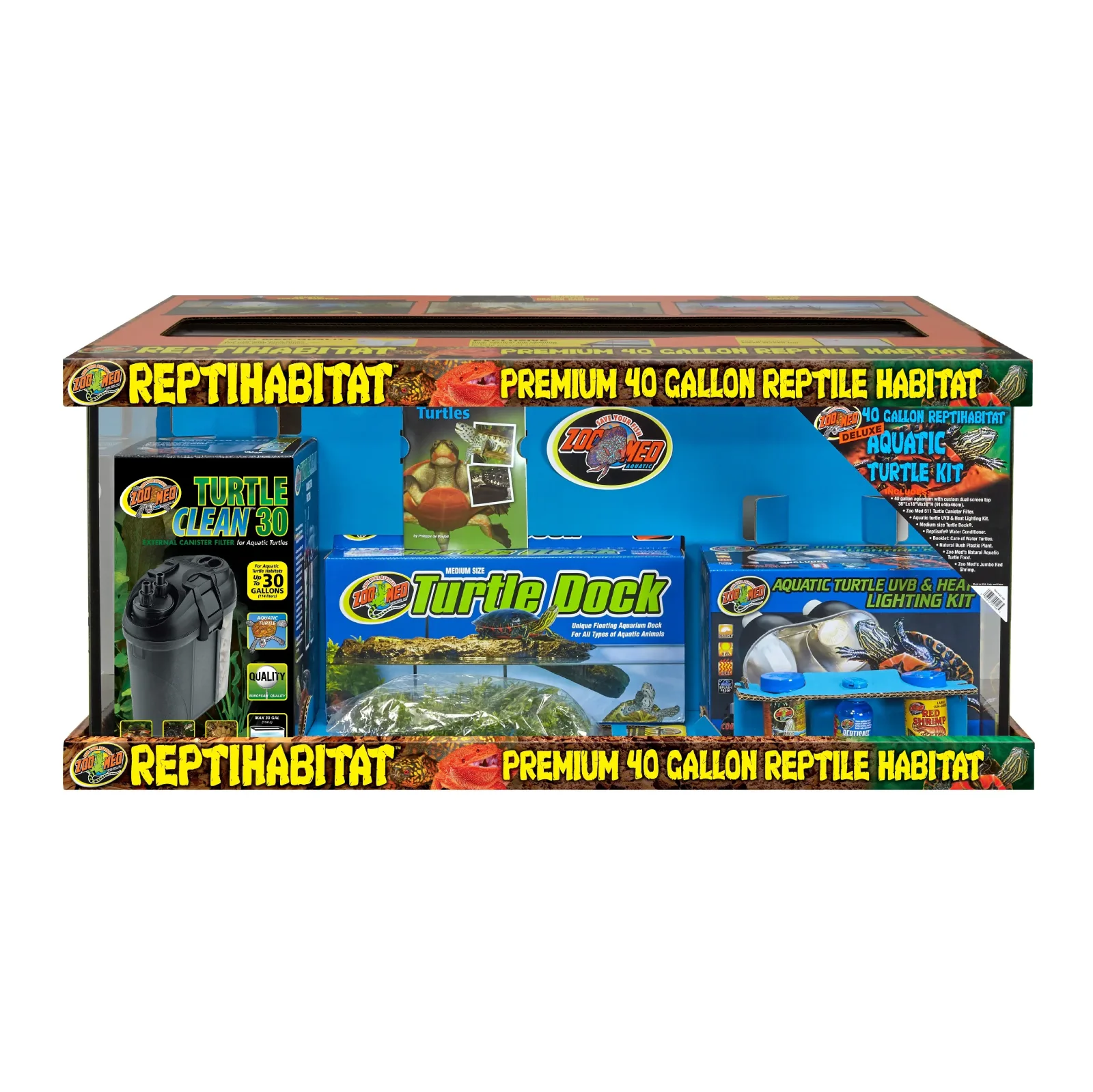 Zoo Med ReptiHabitat Aquatic Turtle Kit w/Filter 40 gal